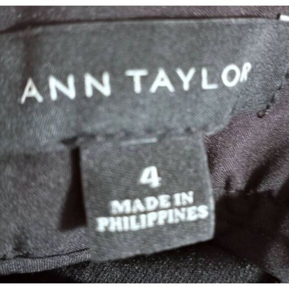 ANN TAYLOR BLACK FLORAL PANTS SZ.4 EUC. - Picture 5 of 7